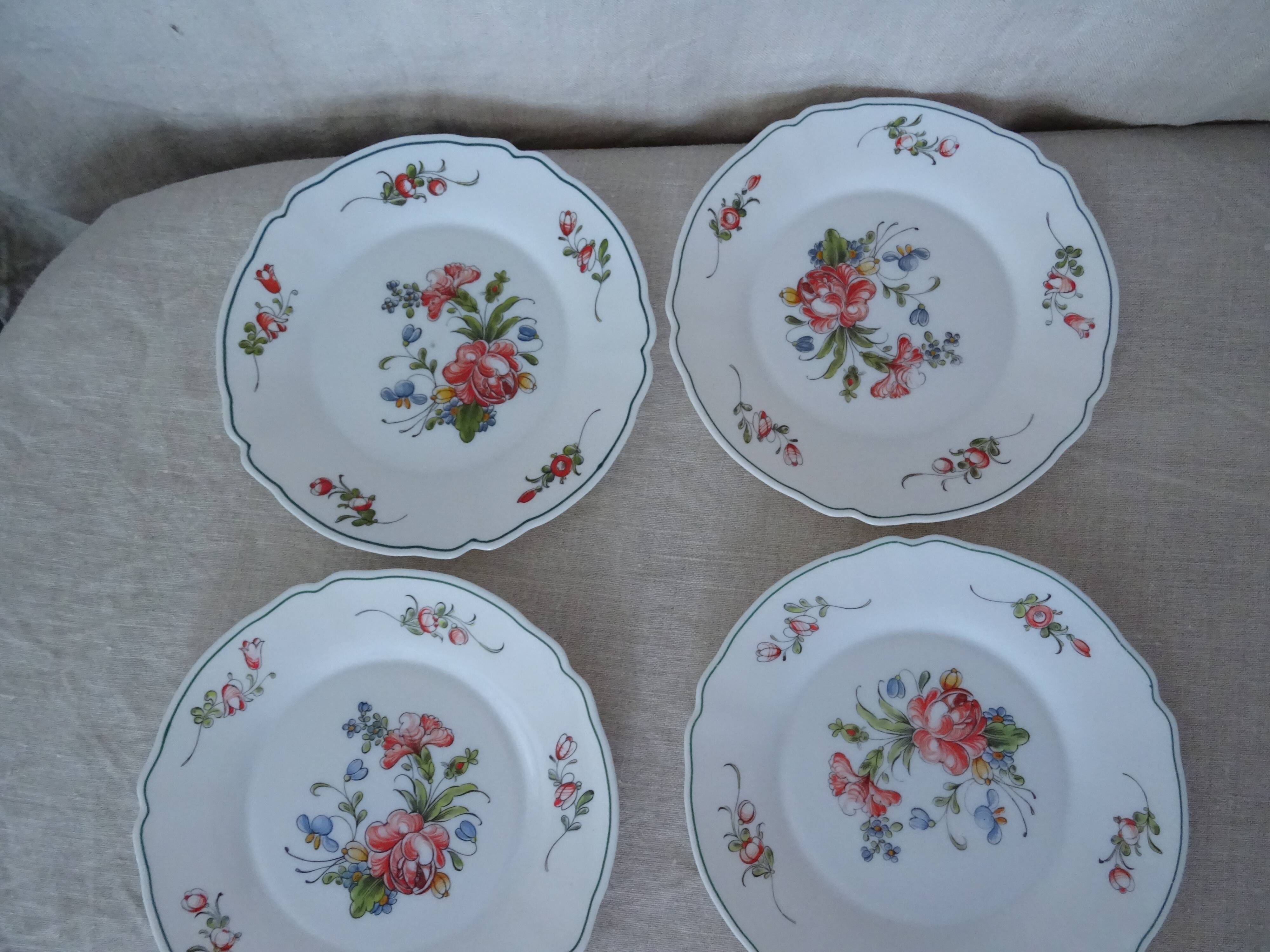 18 plates ronsard, flowers Arcopal 6 x plate hollow dessert