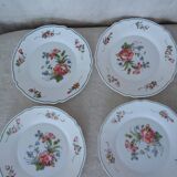 18 plates ronsard, flowers Arcopal 6 x plate hollow dessert