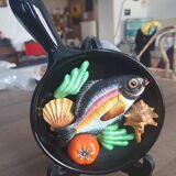 Vallauris trompe l'oeil shellfish wall plate
