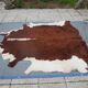 Cowhide color auburn and white 200x200cm