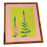 Peinture en gouache Digitalis dans un cadre antique
