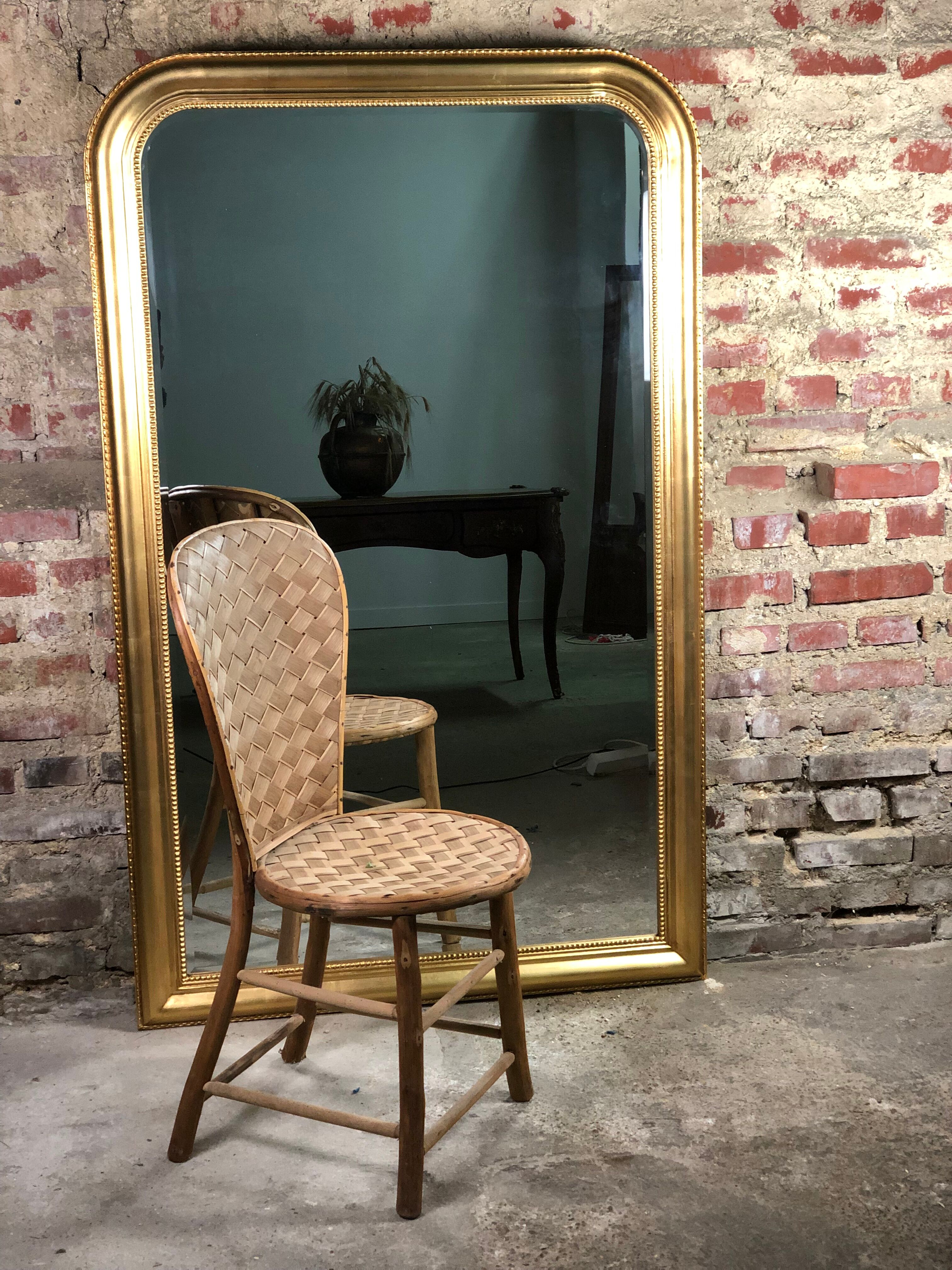 Louis Philippe style mirror in gilded wood 160 x 100 cm