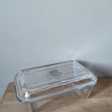Vintage duralex France butter dish molded glass butter box