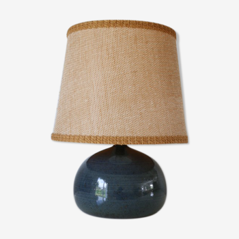Lampe céramique bleu avec abat-jour