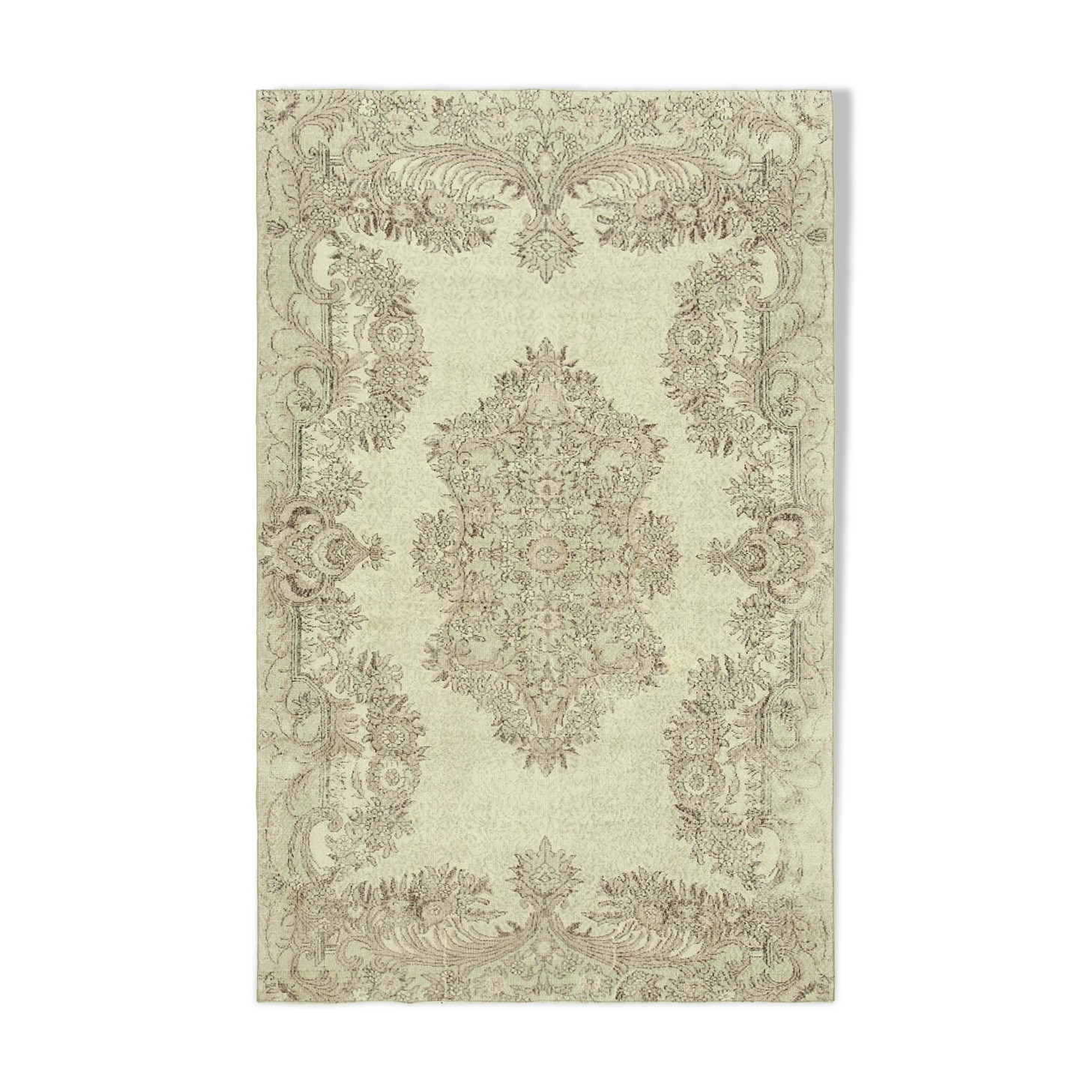 Handwoven anatolian beige rug 202 cm x 312 cm