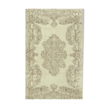 Tapis beige anatolien tissé à la main 202 cm x 312 cm
