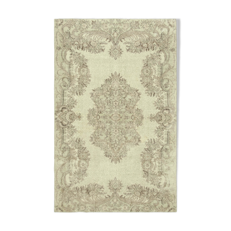 Tapis beige anatolien tissé à la main 202 cm x 312 cm