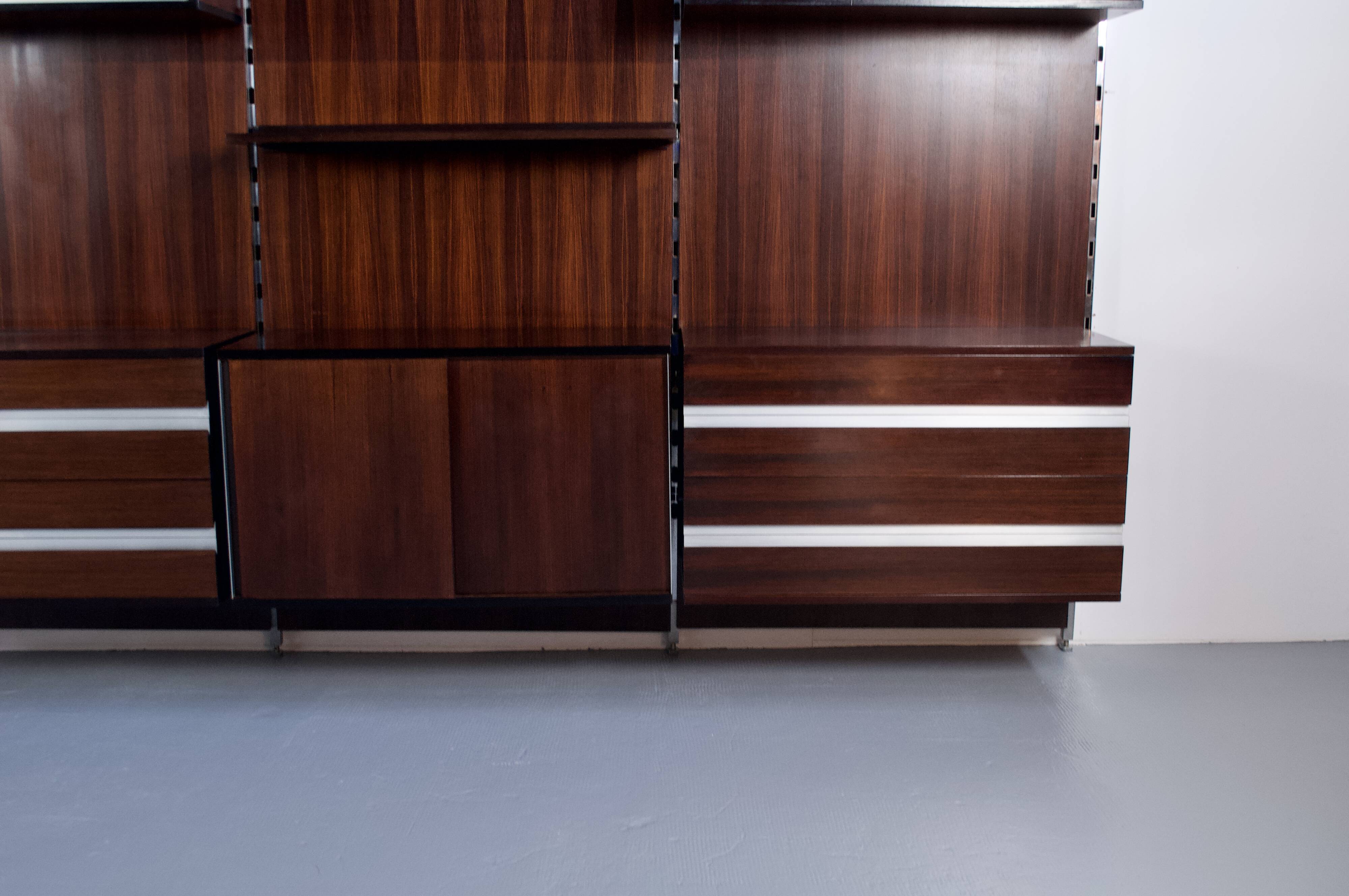 MODULAR SHELF ROSEWOOD ICO PARISI 1960s MIM ROMA PUBLISHER