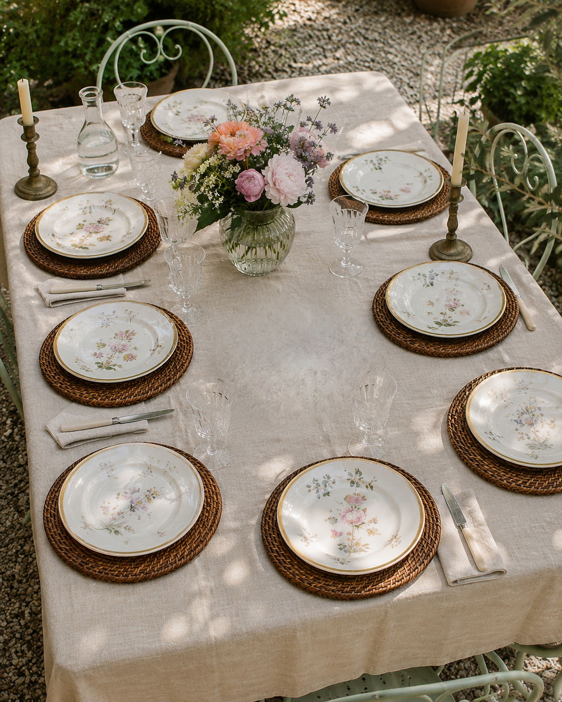 Vintage rattan placemats
