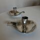 Pair of Atla Denmark Scandinavian candlesticks in silver metal