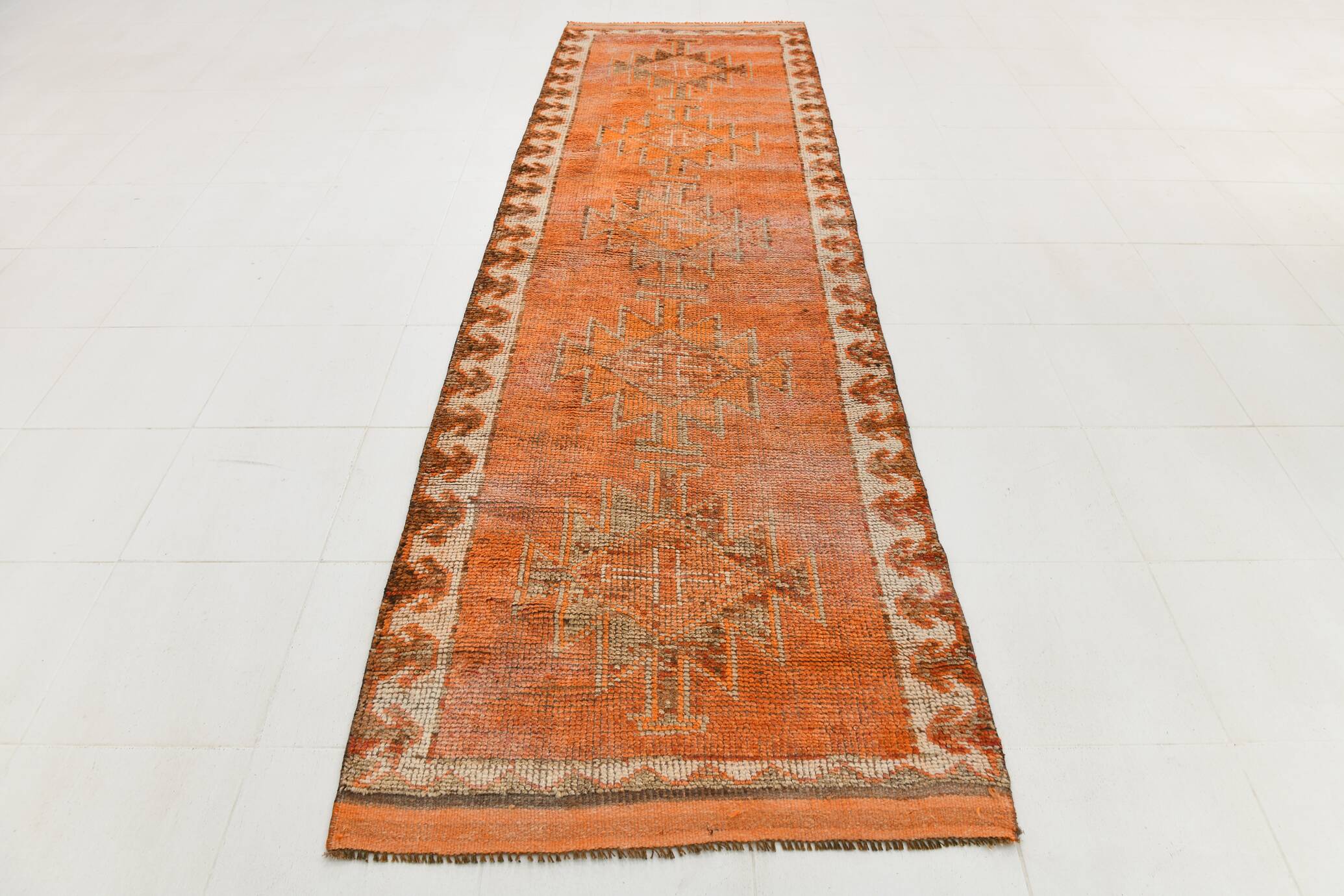 4x12 Sun Muted Vintage Runner, Long Wide Runner Rug, 107x368Cm