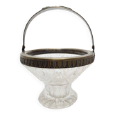 ARS Crystal platter ART DECO with brass fittings