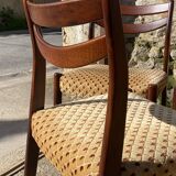 Lot of 6 vintage Scandinavian chairs from the 1950s in rosewood.