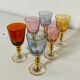 6 blown crystal liqueur glasses from Bohemia, 1960s
