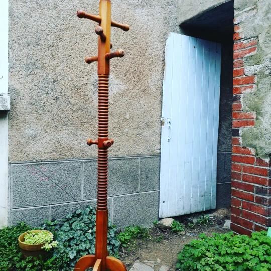 Old wooden coat rack