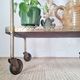 Vintage 1950s dessert bar - Gold metal and wood formica trays