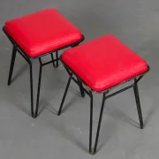 Paire de tabourets en métal, circa 1960