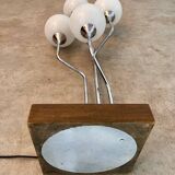 Old metal table lamp Italian design Gioffredo REGGIANI 70s vintage 4 lights