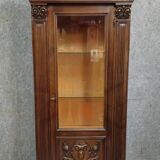 Display cabinet / Antique Renaissance-style bookcase – Carved wood – H 190 cm