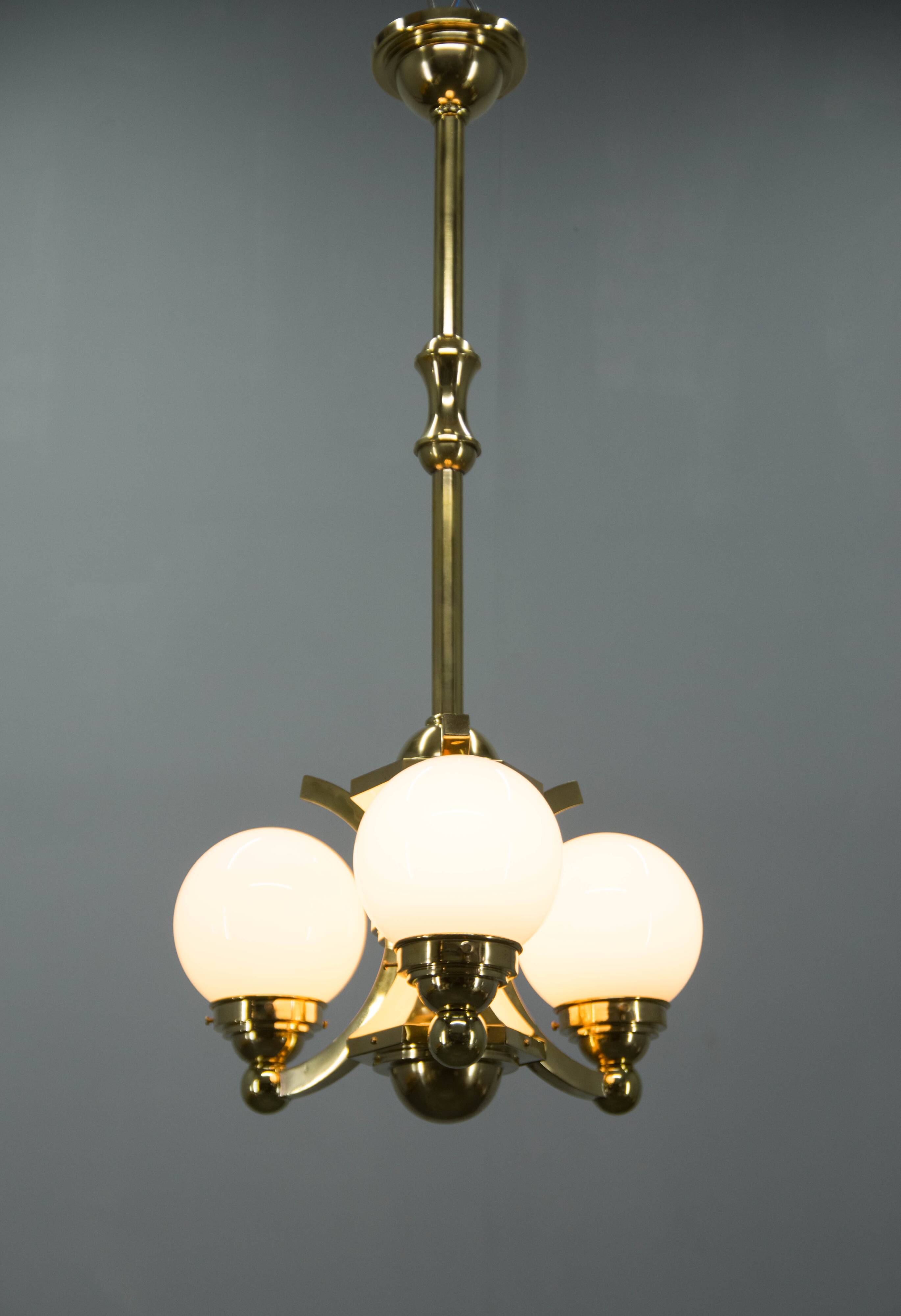 Art Deco Chandelier by Gocar, 1910s, Restored