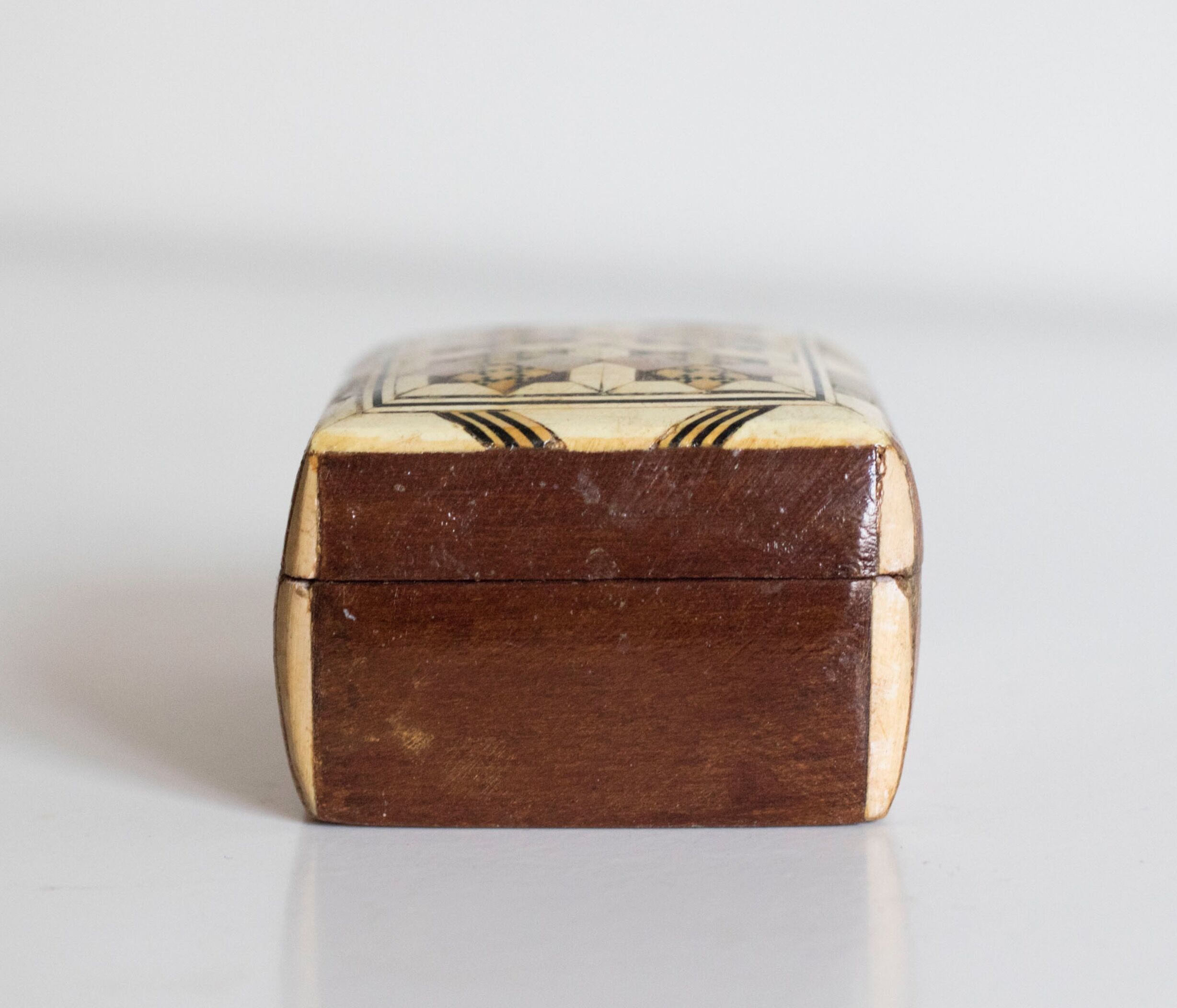 Old wooden box and mother-of-pearl