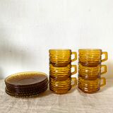 Vereco cups in amber glass