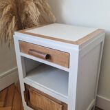 Pair of vintage beech bedside tables