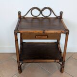 Pair of rattan bedside tables