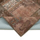 Handwoven oriental vintage 198 cm x 302 cm brown patchwork carpet