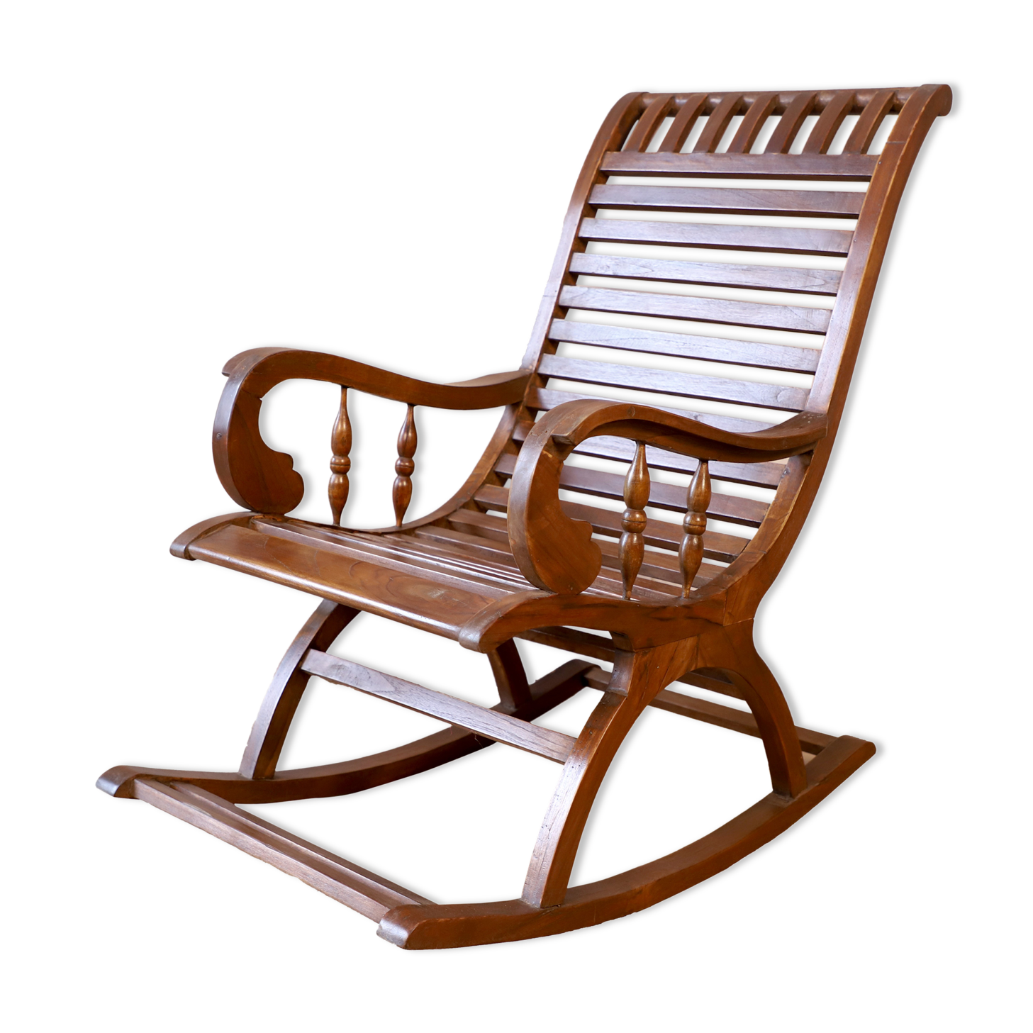 Rocking- chair in teak flesh