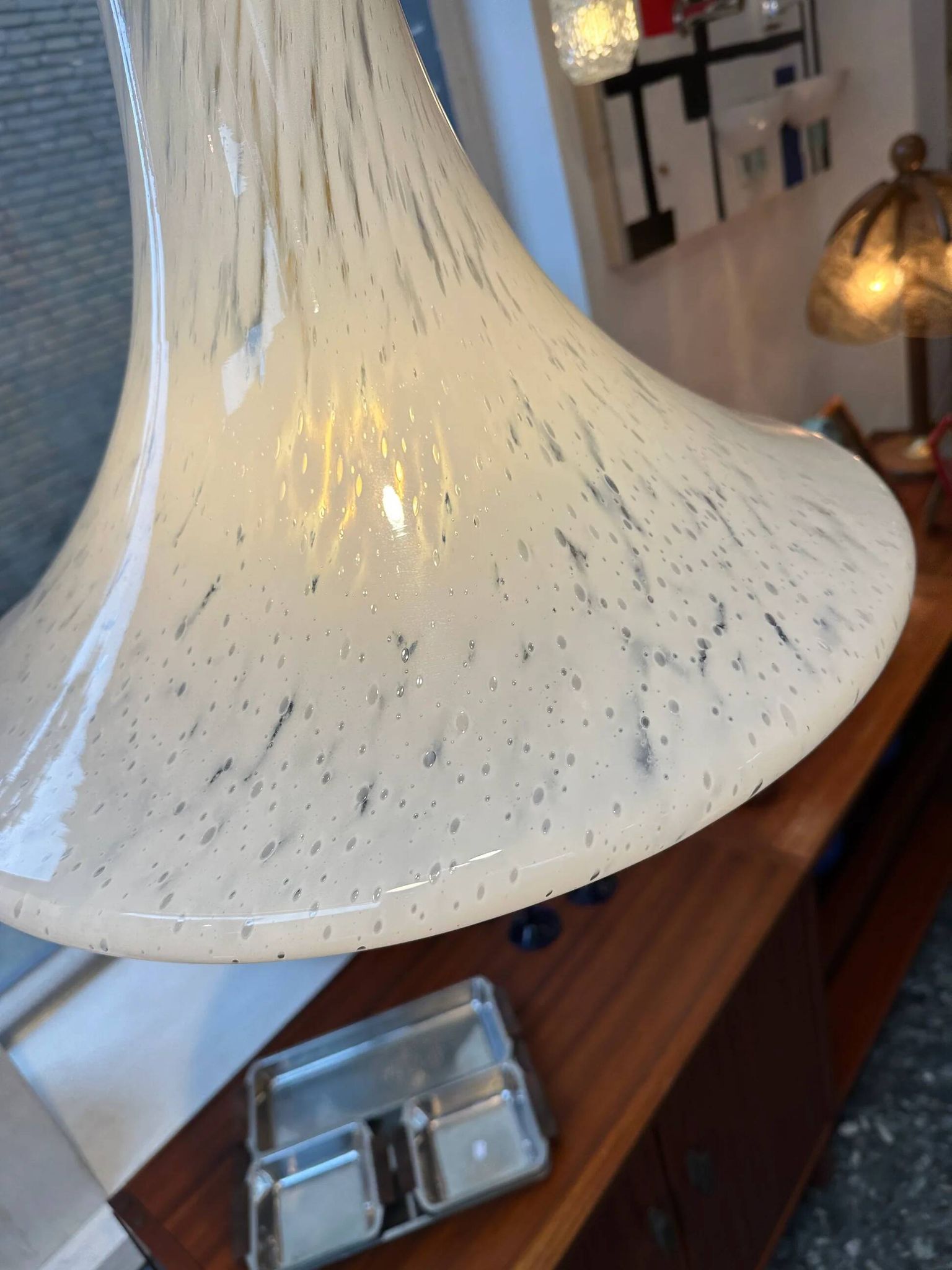 Rare "Trompette" pendant lamp by Glashütte Limburg – 1970s