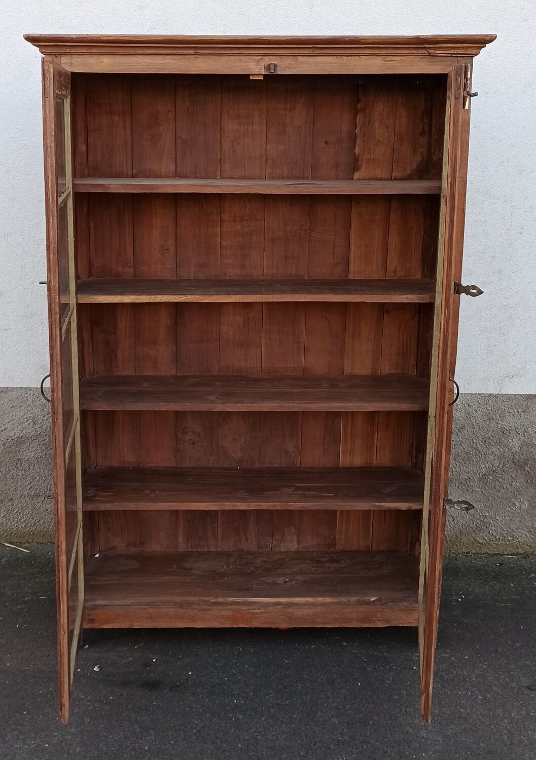 Old wooden glass cabinet