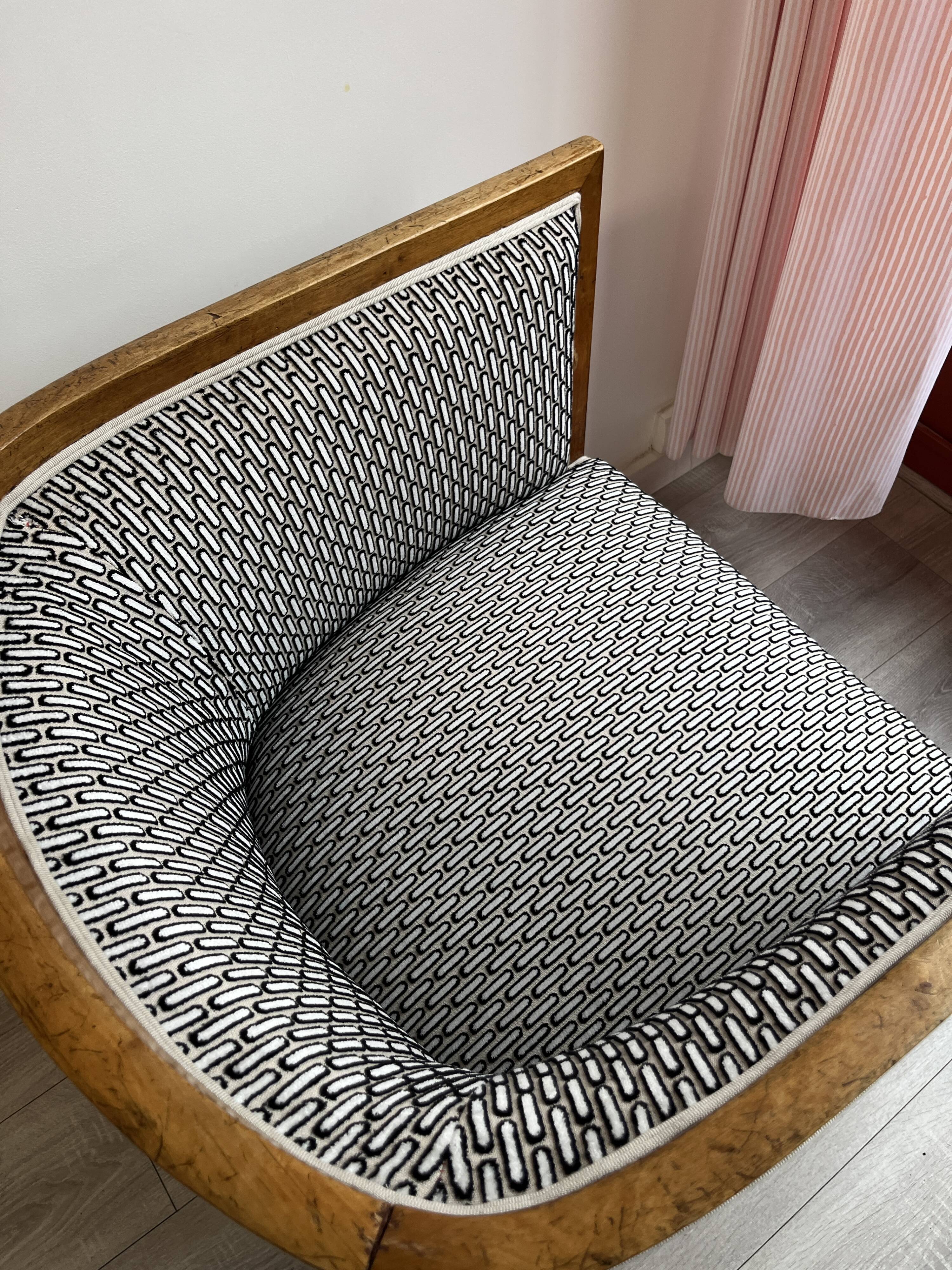 Art Deco Style Barrel Armchair