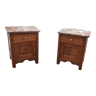 Art Deco oak and marble bedside tables