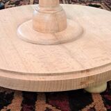 Light wood floor lamp with Art Deco wooden shelf