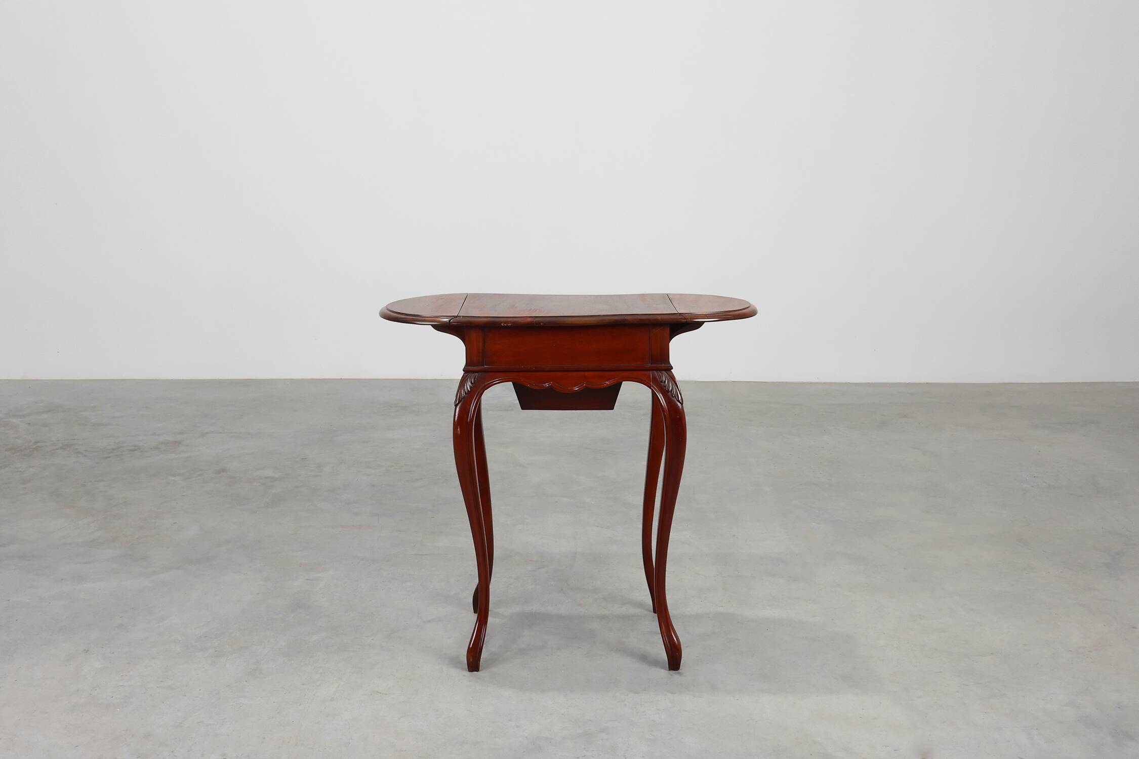 Late 19th‑Century French Louis XV Style Walnut Side Table with Drawer and S