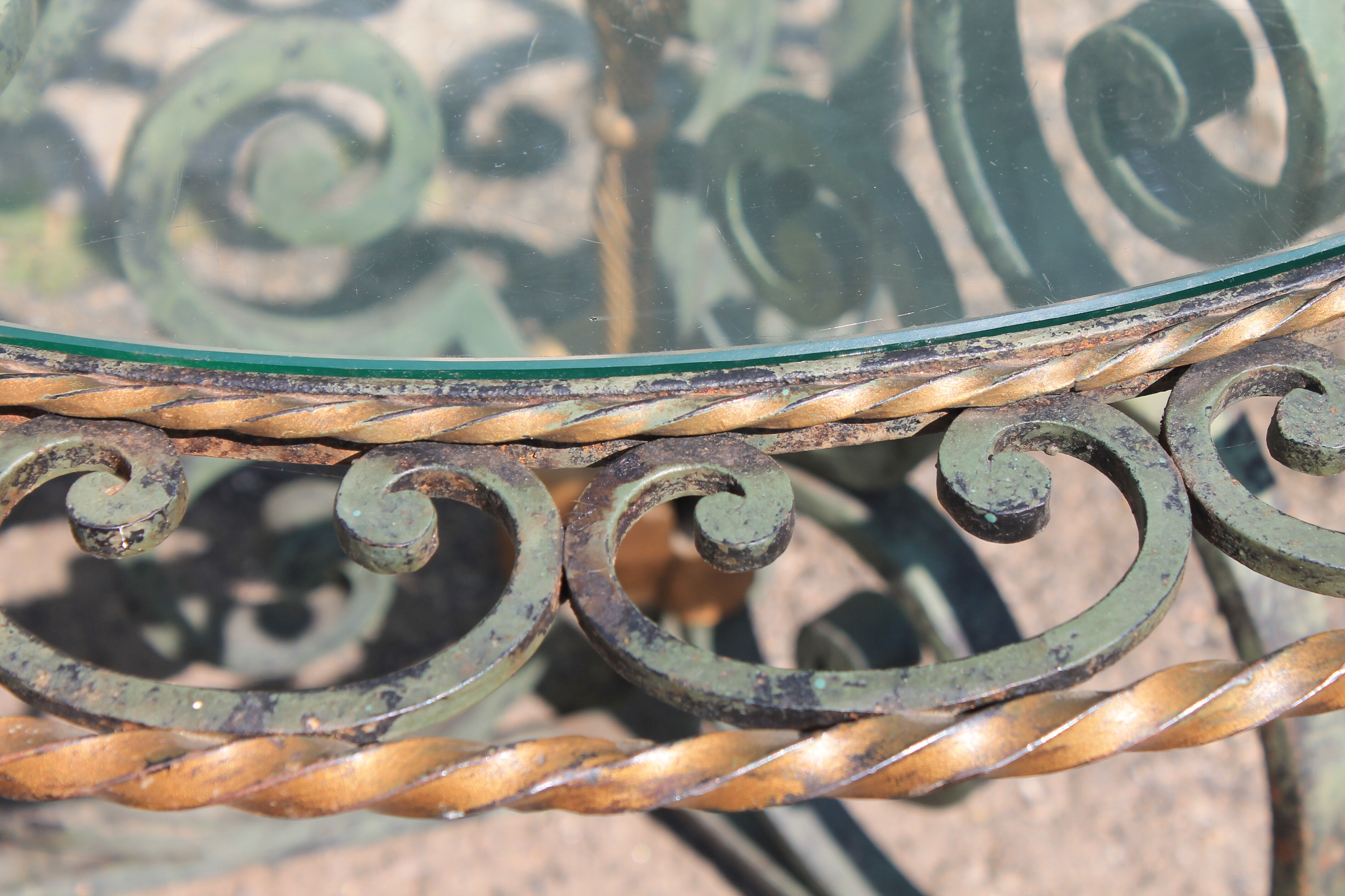 Wrought iron coffee table