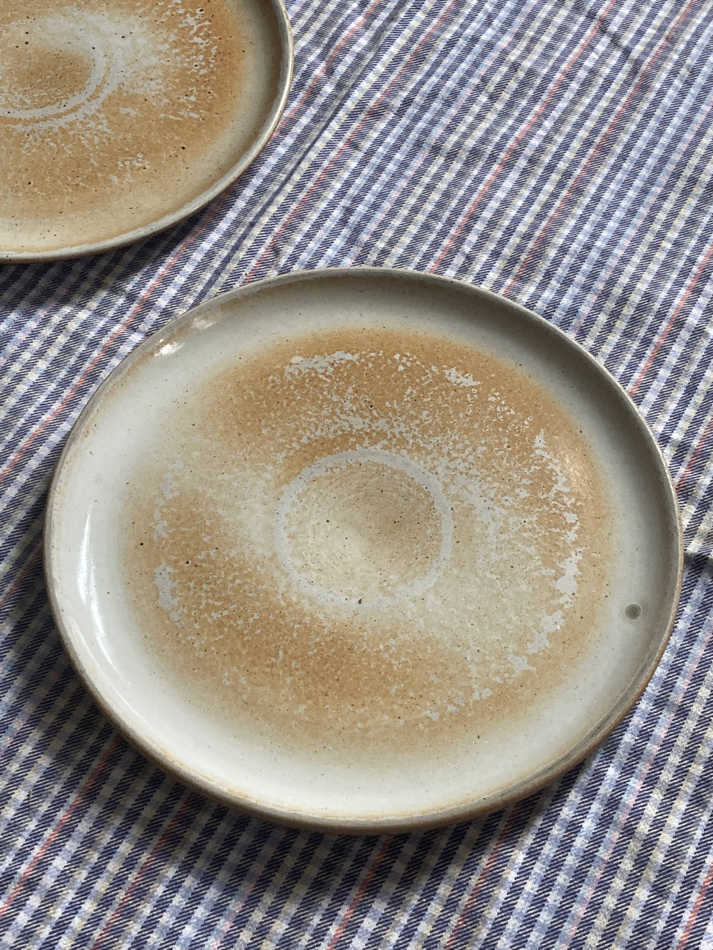 Flat plates in marshes stoneware paris