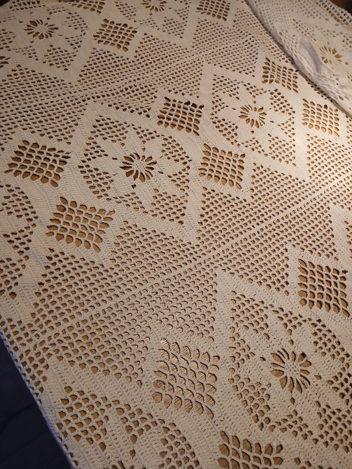 2 antique crocheted bedspreads