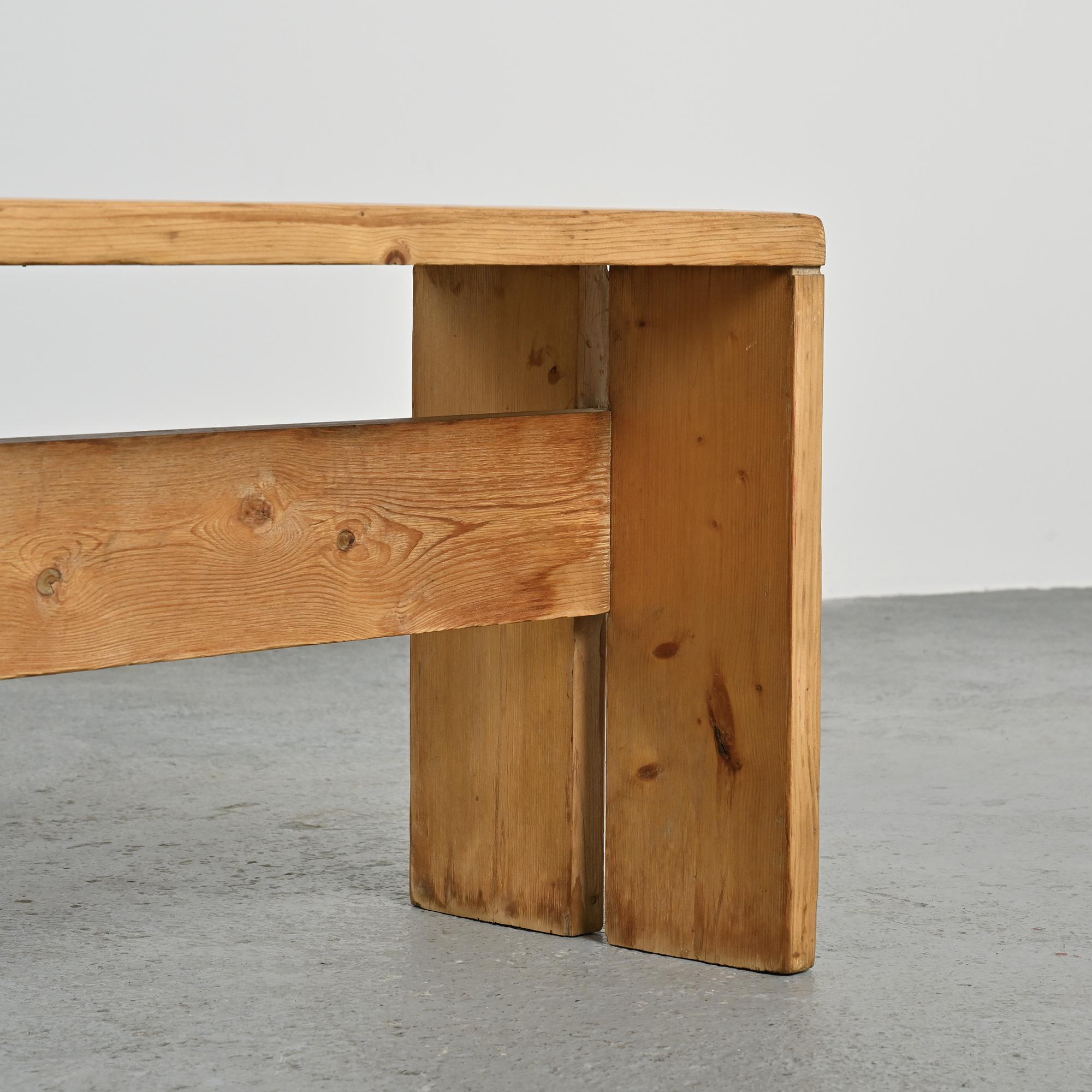 Banc en pin massif, Les Arcs, circa 1973