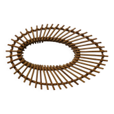 Rattan eye mirror from the 60s/70s