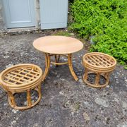 Vintage rattan garden furniture from the 1970s.