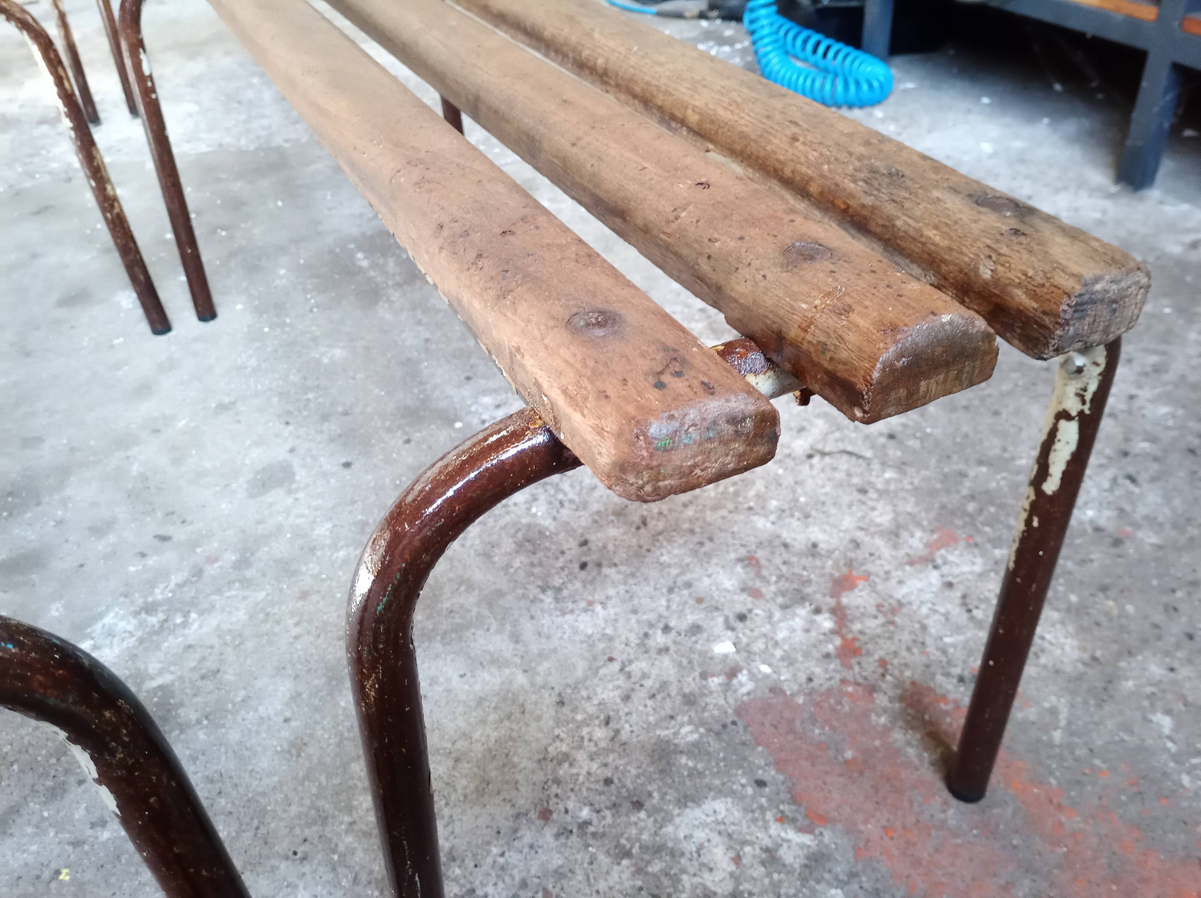 Two vintage school desks