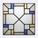 Art Deco Leaded Glass Panel with Geometric Cross Motif, Belgium, Circa 1920
