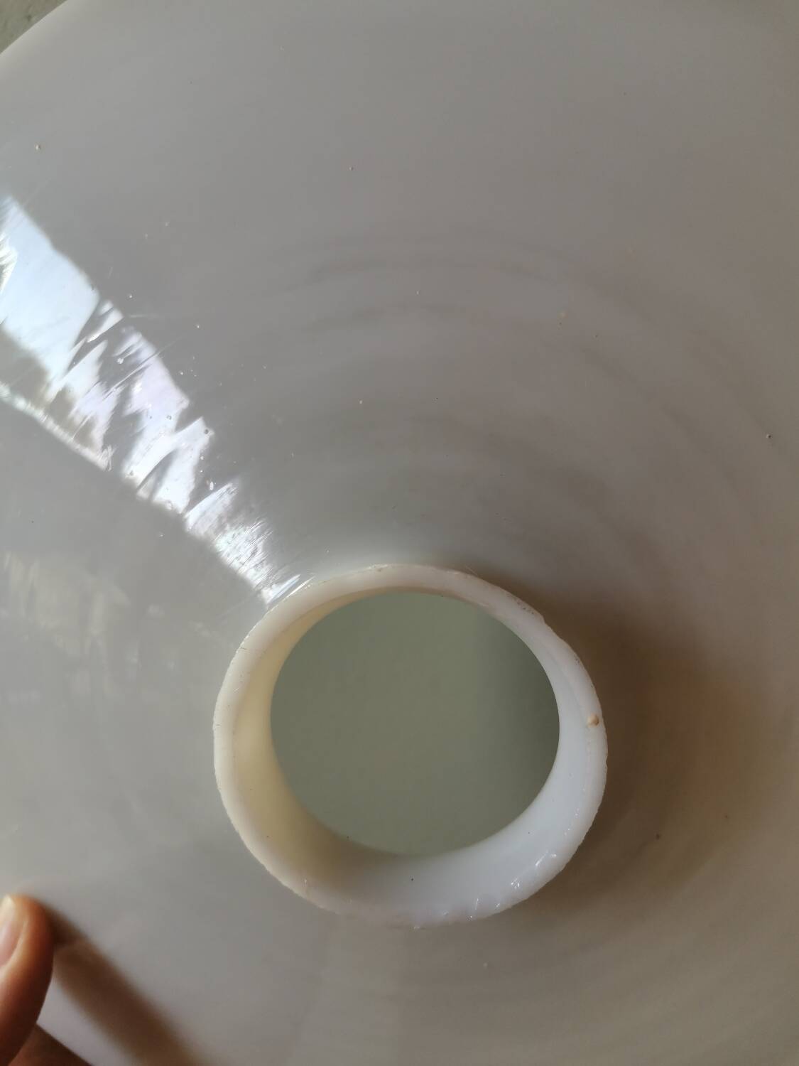 White opaline lampshade pendant lamp vintage