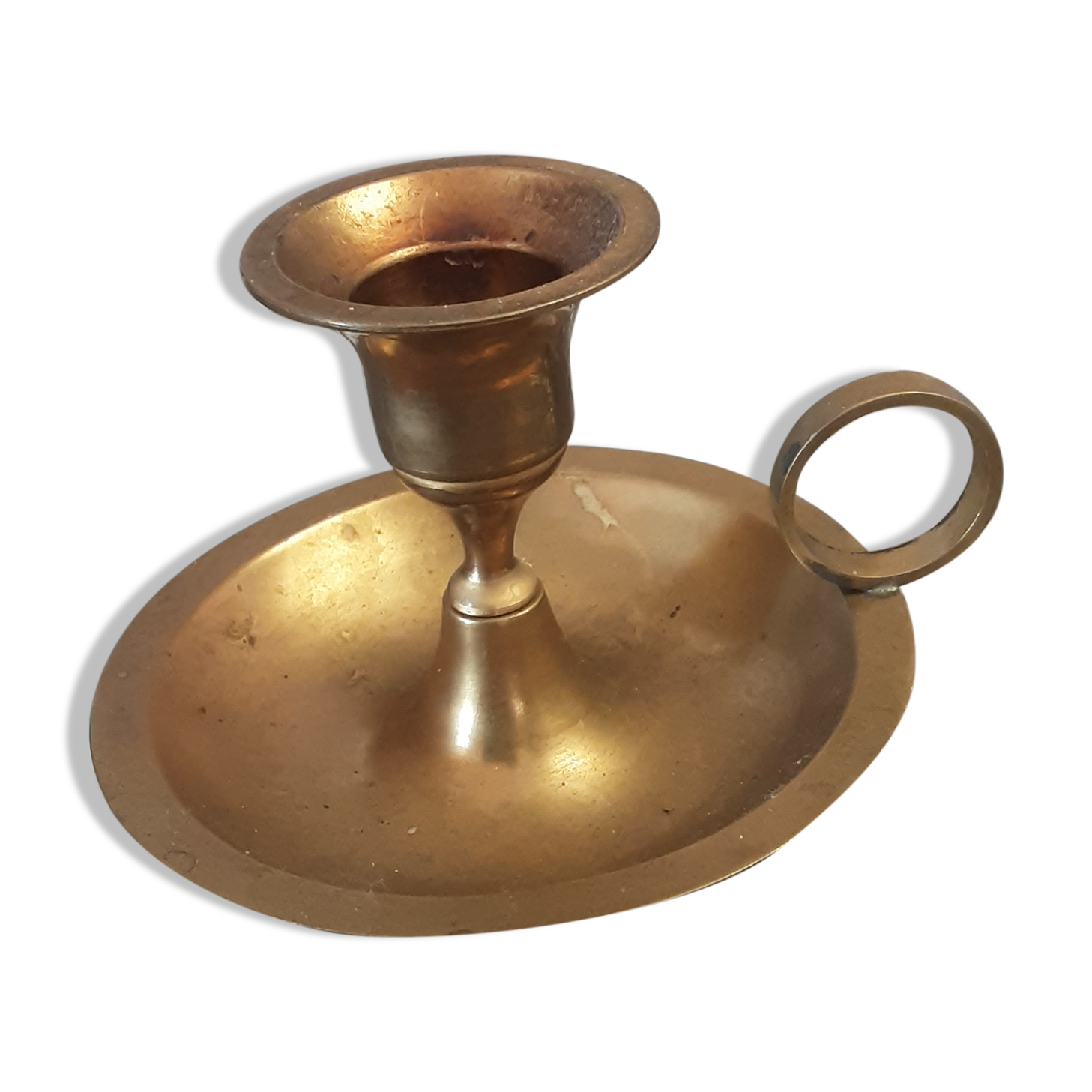Brass hand-held candle holder - vintage