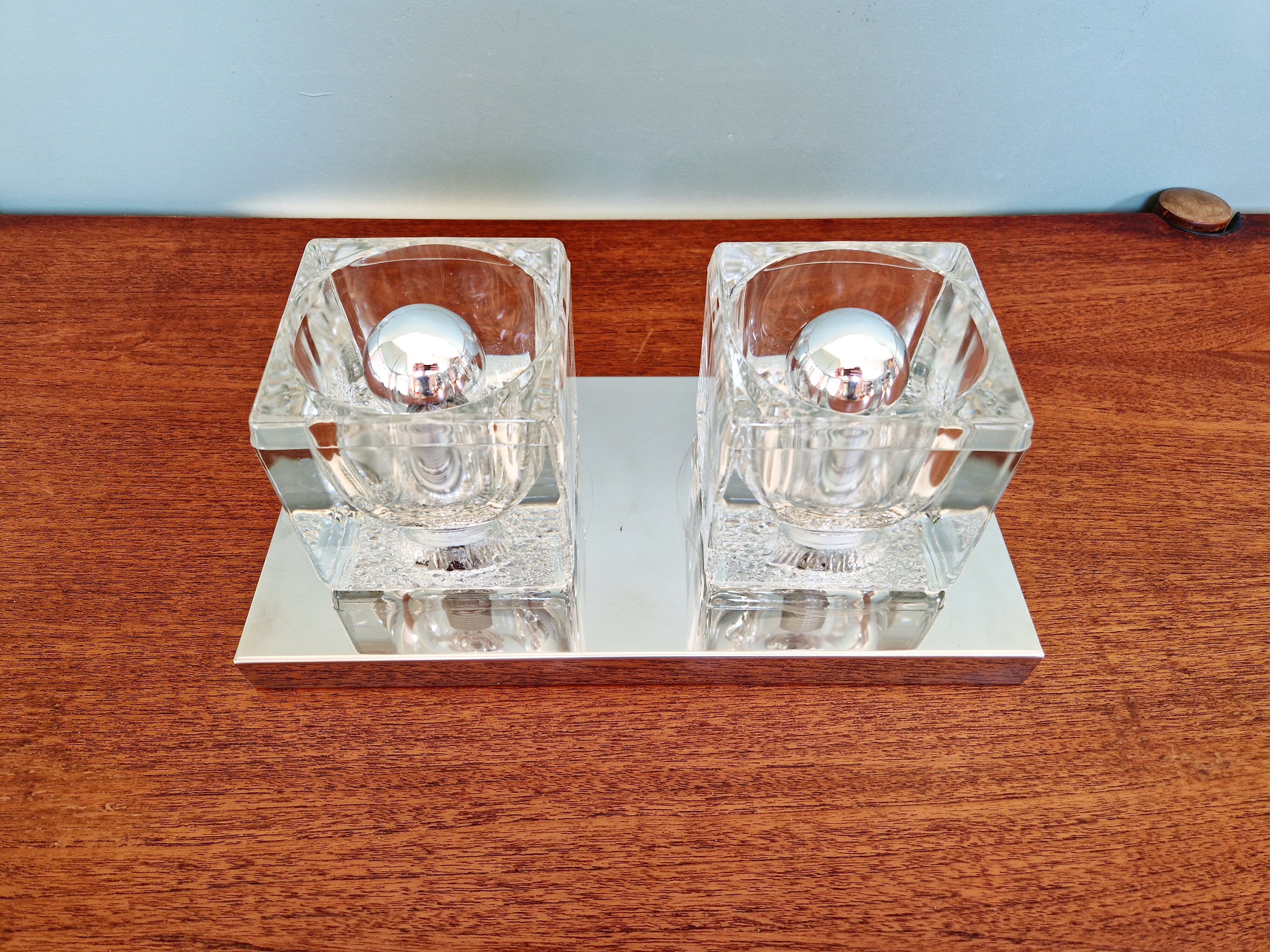 Applique murale double Ice Cube, Peill & Putzler, 1970