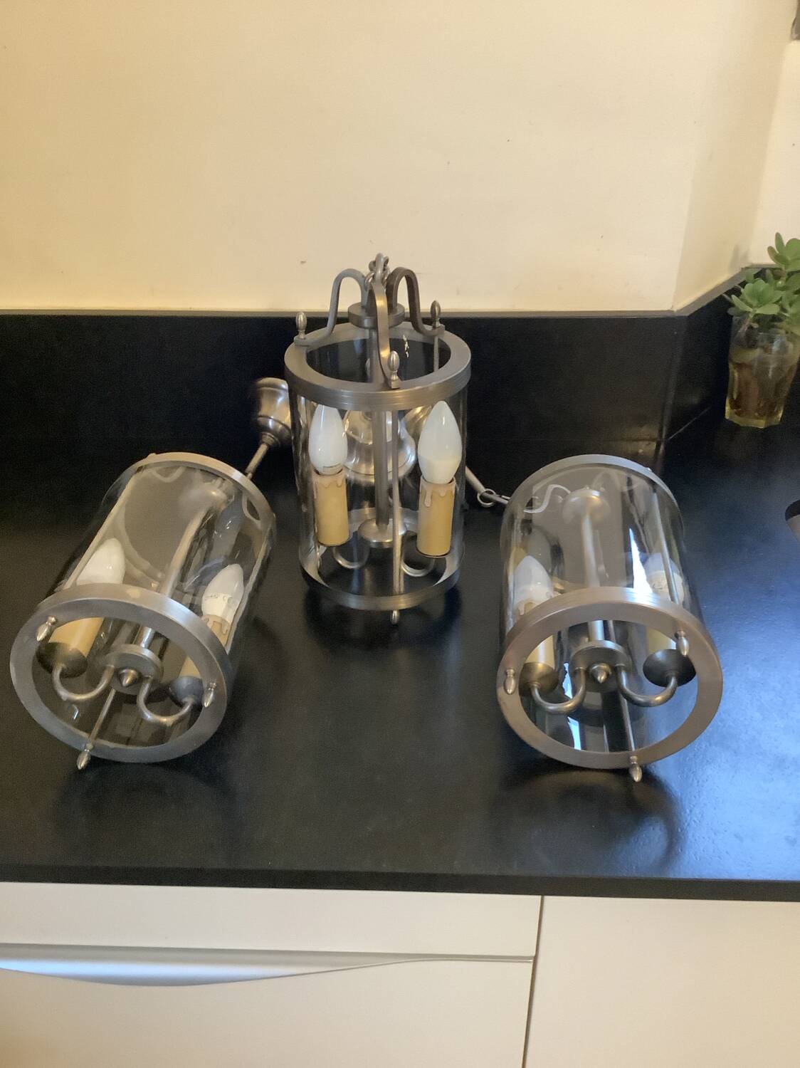 3 vintage lanterns