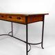 Bureau moderniste en merisier et fer forgé, circa 1980