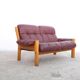 Canapé deux places en teck et cuir d’Ekornes, années 1970